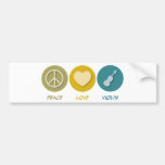 Peace Love Violin Bumper Sticker
