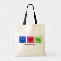 Peace Love Whippet Tote Bags