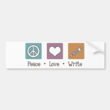 Peace Love Write Bumper Stickers