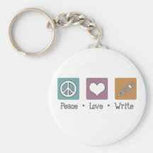 Peace Love Write Keychain
