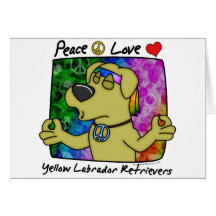 Peace Love Yellow Lab Card