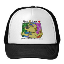 Peace Love Yellow Lab Hat