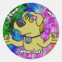 Peace Love Yellow Lab Stickers