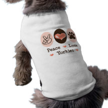 Peace Love Yorkies Dog Clothes