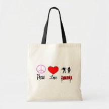 peace love zombies bags