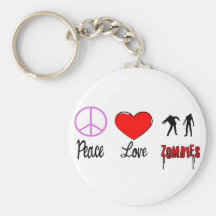 peace love zombies key chains
