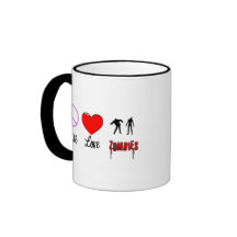 peace love zombies mug
