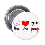 peace love zombies pinback buttons