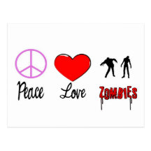 peace love zombies postcard