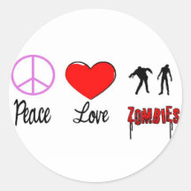 peace love zombies sticker