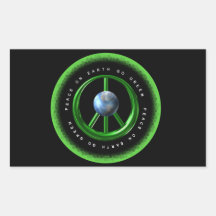 Peace on Earth Go Green by Valxart.com Rectangular Stickers