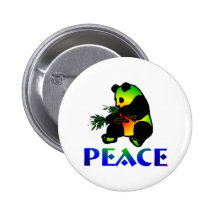 Peace Panda Bear Pinback Button