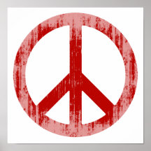 peace red Faded.png Print