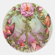 Peace Roses Art Sticker