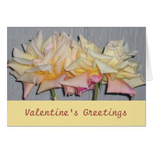 Peace Roses at Night Valentine's Greeting Card