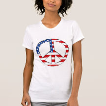 Peace Sign American Flag T-Shirt  (PERSONALIZE)