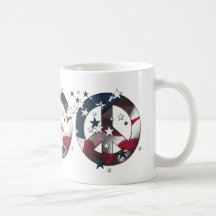 Peace Sign American Stars & Stripes Flag Mug