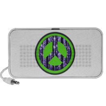 Peace sign, beads, round mp3 speakers
