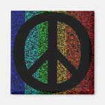 Peace Sign Black Fridge Magnets