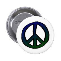 Peace Sign Blue and Green - Pins