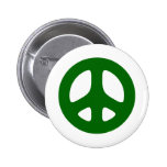 Peace Sign Green Pinback Button