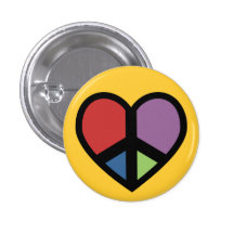 Peace Sign in a Heart Button