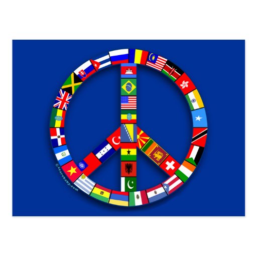 Peace Sign Made of Flags T-shirts, Mugs, Gifts Post Card