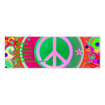 Peace Sign, Moon, Stars & Everything Business Card Template