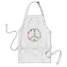 Peace sign of Flowers Aprons