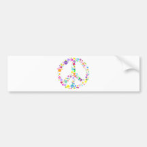Peace sign of Flowers Bumper Stickers