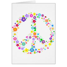 Peace sign of Flowers Greeting Card