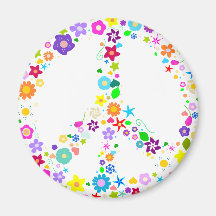 Peace sign of Flowers Magnets