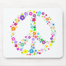 Peace sign of Flowers Mousemat