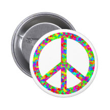 peace sign pinback button
