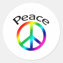 peace sign round sticker