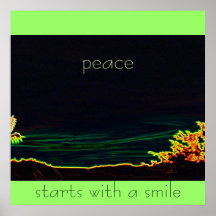 Peace starts with a smile Art Prints Abstract Neon