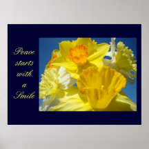 Peace starts with a Smile art prints Daffodils