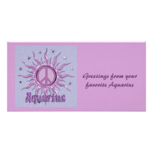Peace Sun Aquarius Photo Card Template