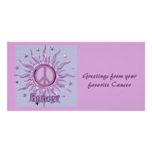 Peace Sun Cancer Custom Photo Card