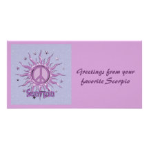 Peace Sun Scorpio Customized Photo Card