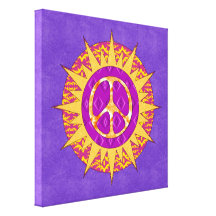 Peace Sun Spiral Canvas Prints