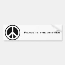 peace symbol, Peace is the answer Bumper Stickers