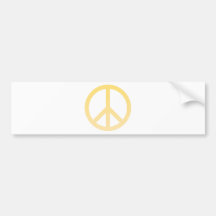 Peace Symbol Peach Bumper Sticker