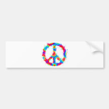 Peace Symbol Tie Dye Ink Bumper Stickers