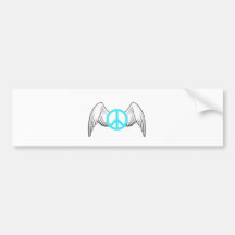 Peace Symbol with Wings Bumper Sticker
