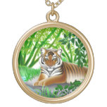 Peaceful Bengal Tiger in Jungle Necklace