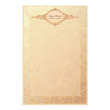 Peach Damask Stationery - Customise