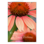 Peach Echinacea Flowers Card