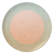 Peach Floral Dinner Plate