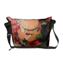 Peach Floral Watercolor Messenger Bag